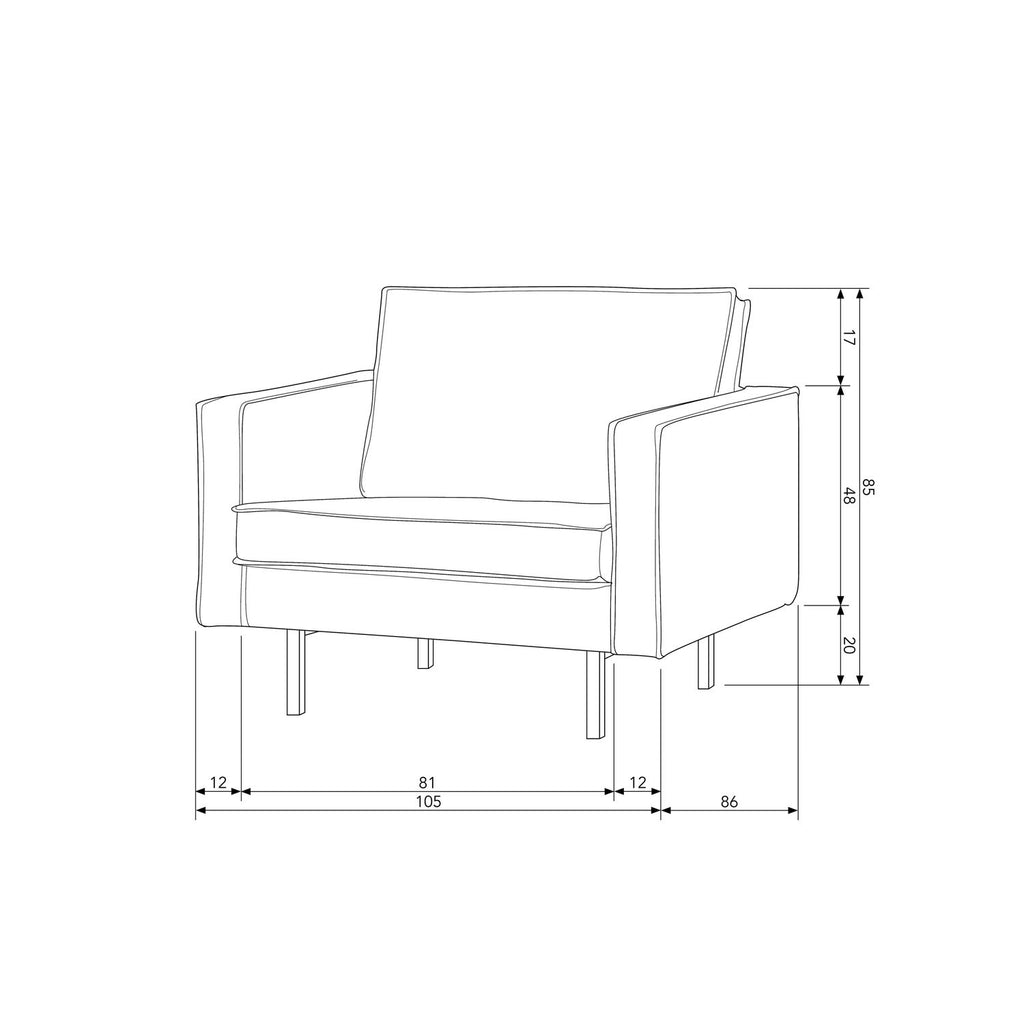 RODEO ARMCHAIR VELVET TAUPE
