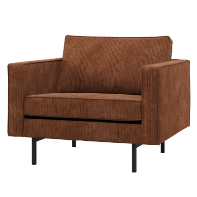 RODEO ARMCHAIR RIB FABRIC RUST BROWN