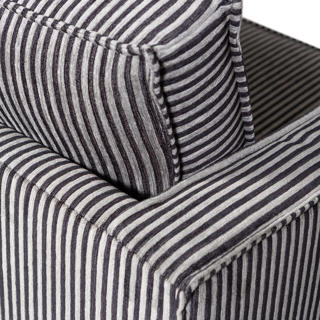 RODEO ARMCHAIR STRIPE BLACK/GREY