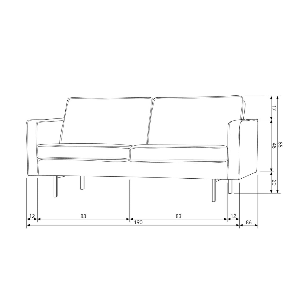RODEO 2,5-SEATER SOFA VELVET TEAL