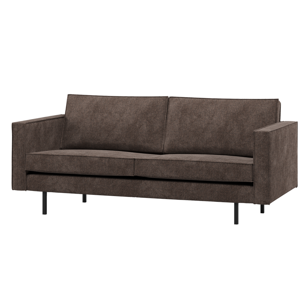 RODEO 2,5-SEATER SOFA RIB FABRIC BROWN
