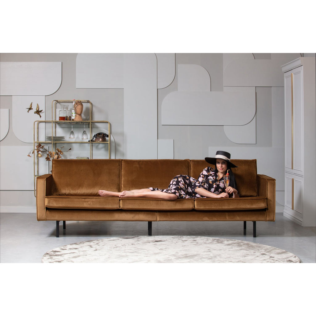 RODEO SOFA 3-SEATER VELVET HONEY YELLOW