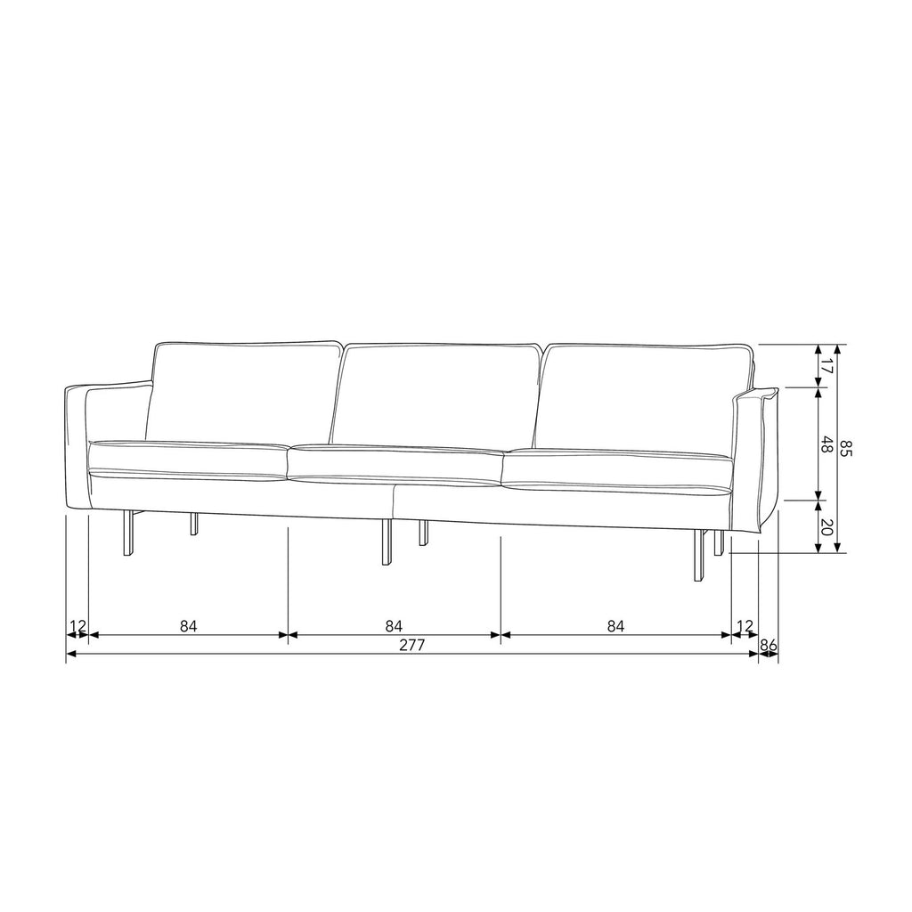 RODEO SOFA 3-SEATER VELVET TAUPE