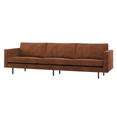 RODEO SOFA 3-SEATER RIB FABRIC RUST BROWN