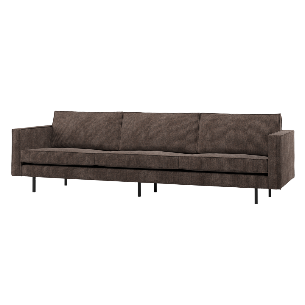 RODEO SOFA 3-SEATER RIB FABRIC BROWN