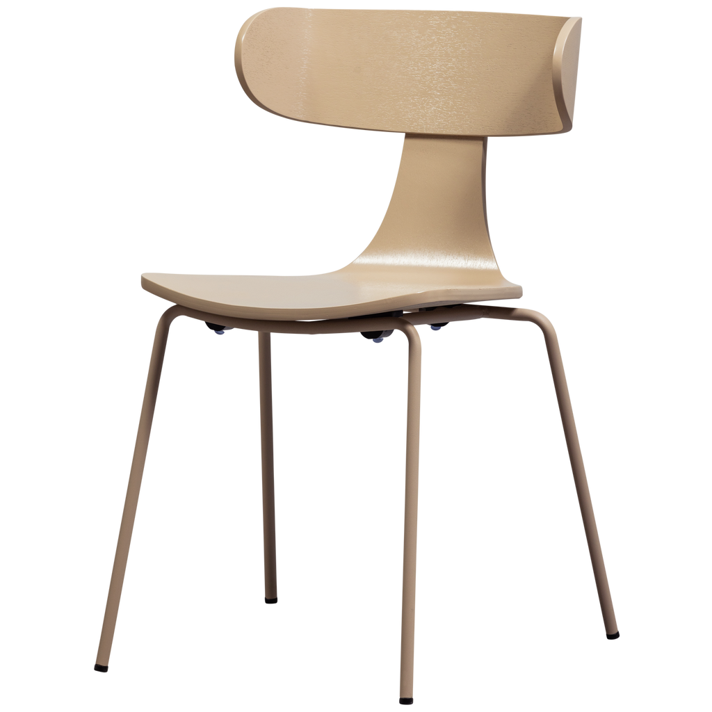 FORM WOODEN CHAIR WITH METAL LEGS SAND