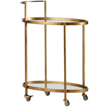 Laden Sie das Bild in den Galerie-Viewer, PUSH TROLLEY METAL ANTIQUE BRASS