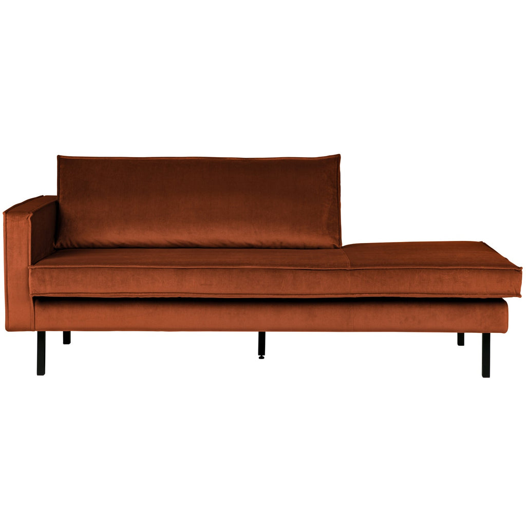 RODEO DAYBED LEFT VELVET RUST