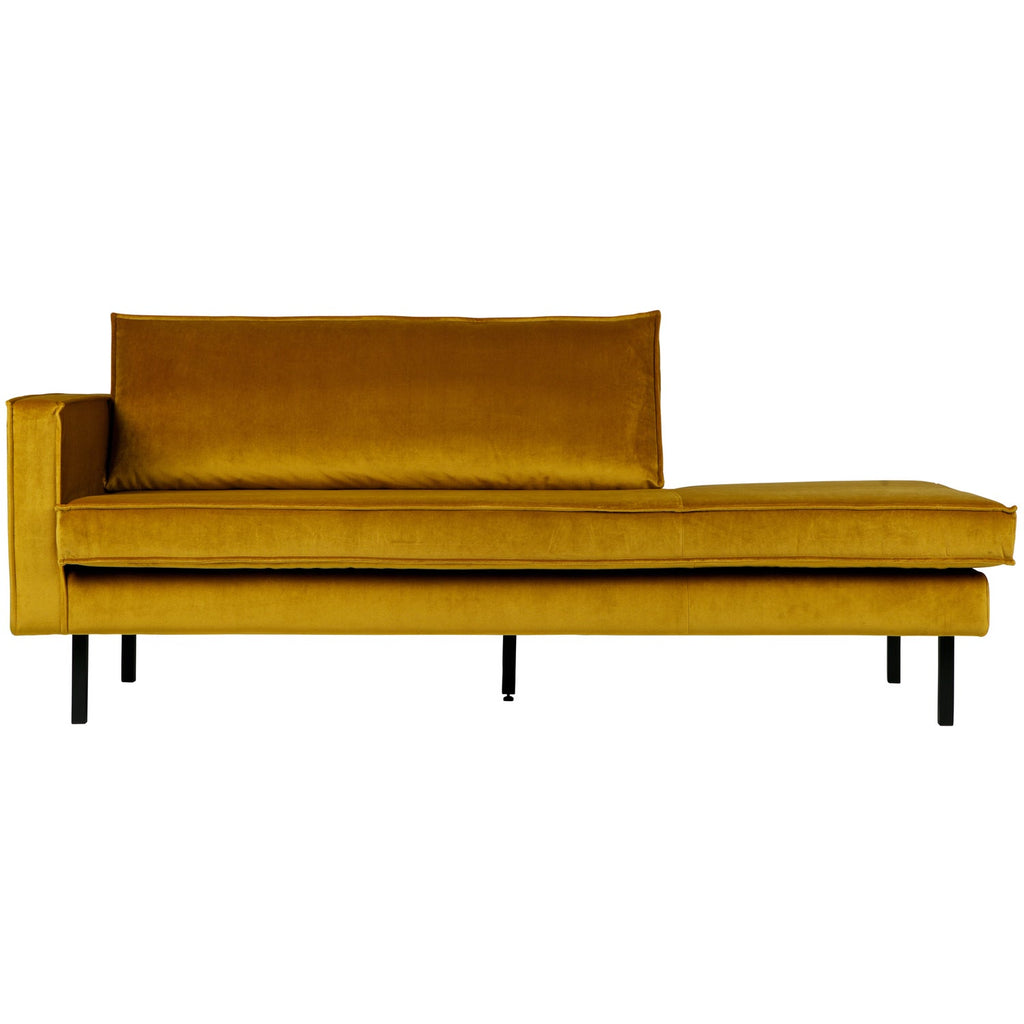 RODEO DAYBED LEFT VELVET OCHRE YELLOW