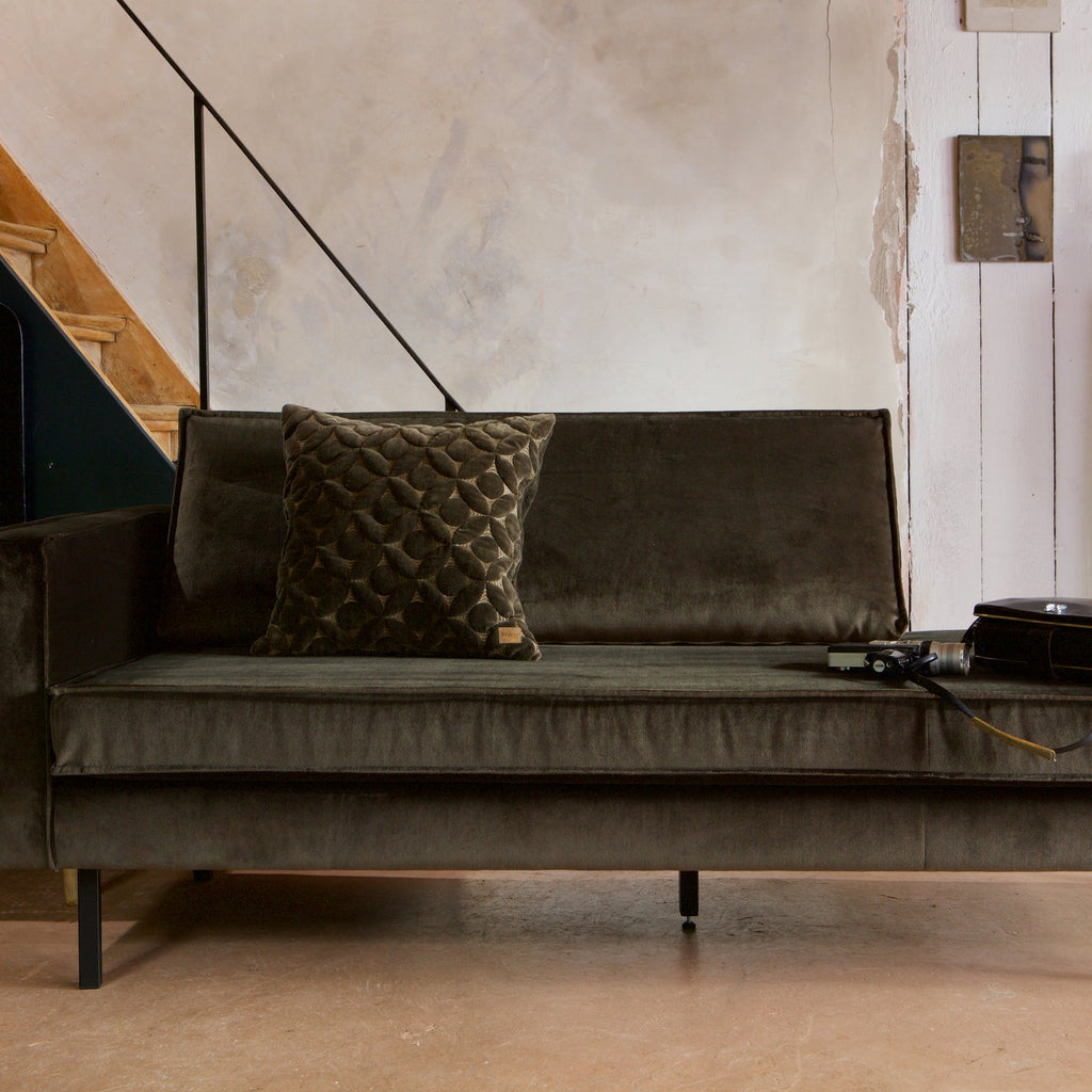 RODEO DAYBED LEFT VELVET DARK GREEN