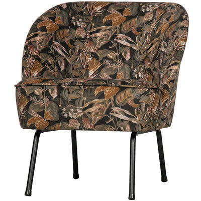 VOGUE ARMCHAIR VELVET BOUQUET BLACK