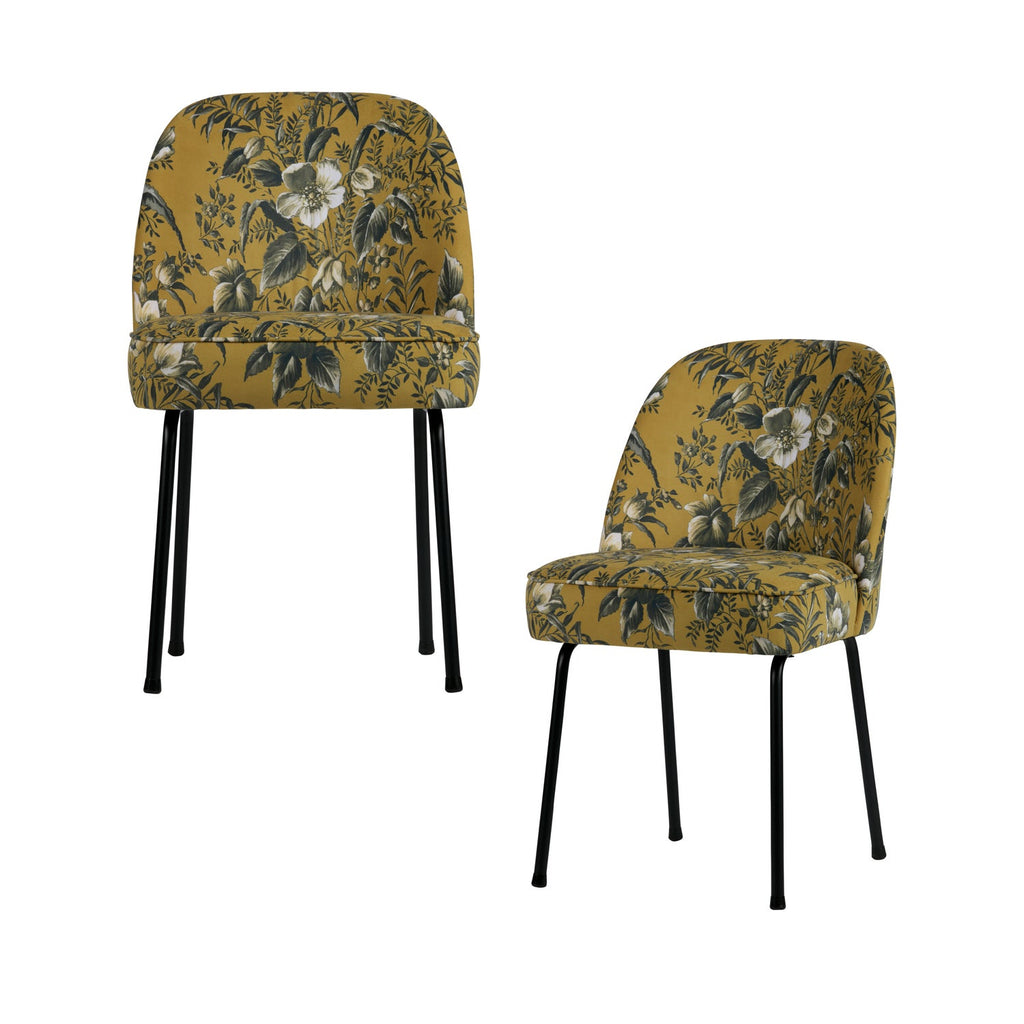 VOGUE DINING CHAIR VELVET POPPY MUSTARD YELLOW