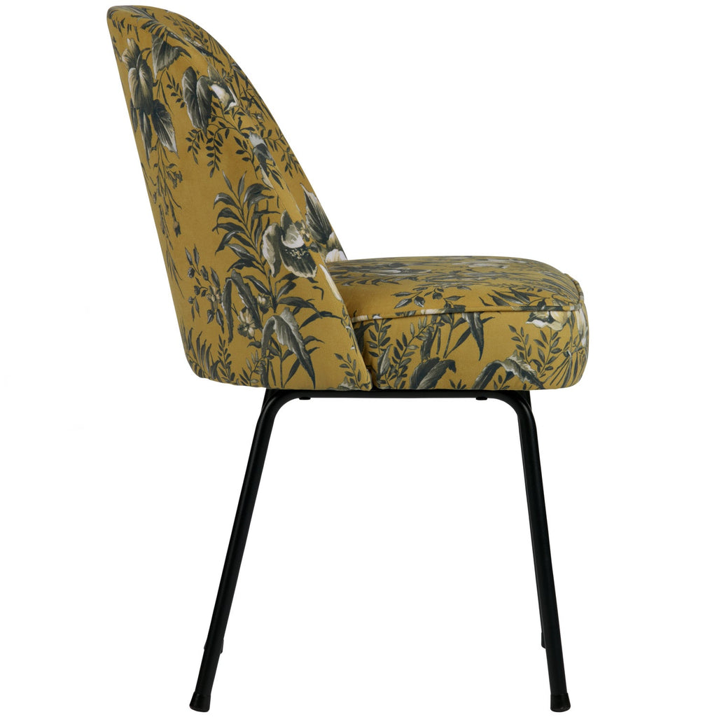 VOGUE DINING CHAIR VELVET POPPY MUSTARD YELLOW