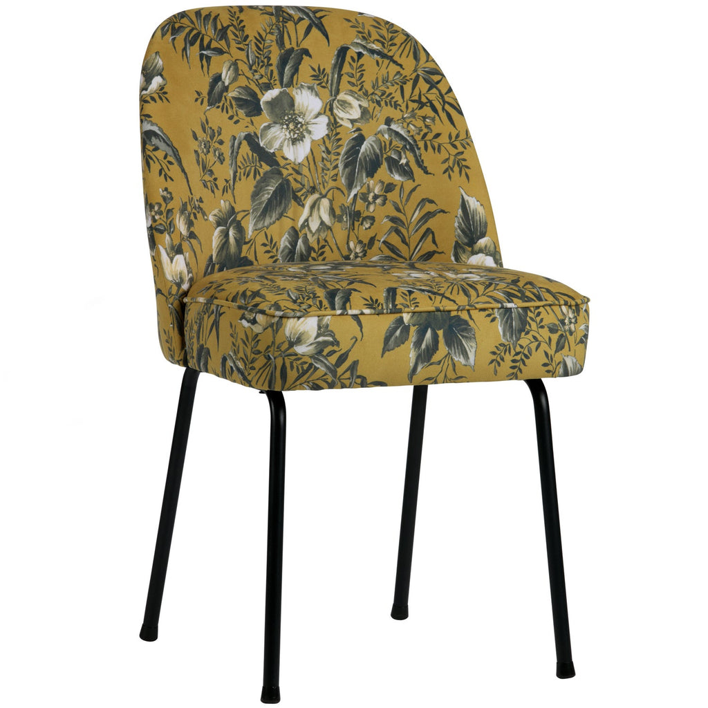 VOGUE DINING CHAIR VELVET POPPY MUSTARD YELLOW