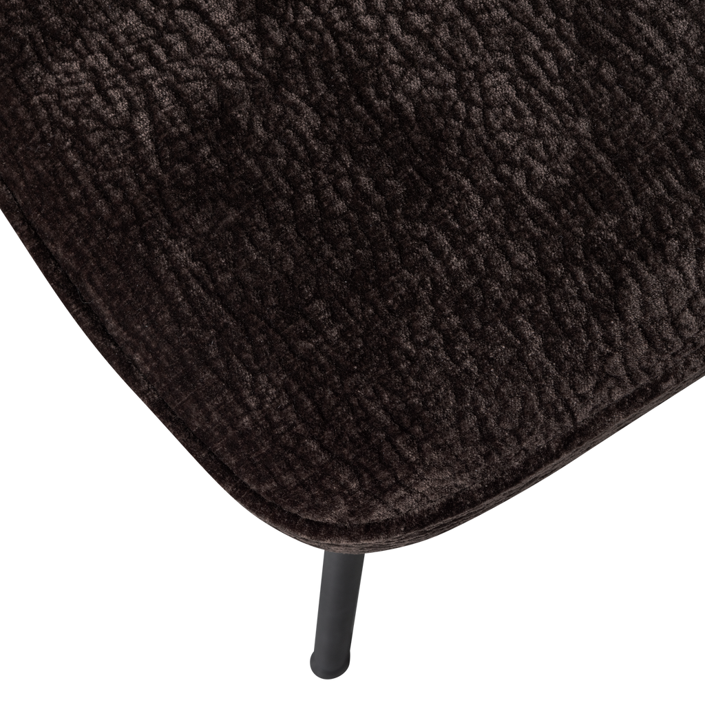 VOGUE DINING CHAIR 3D CHENILLE DARK BROWN