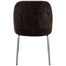 Load image into Gallery viewer, VOGUE DINING CHAIR 3D CHENILLE DARK BROWN CHROME LEG
