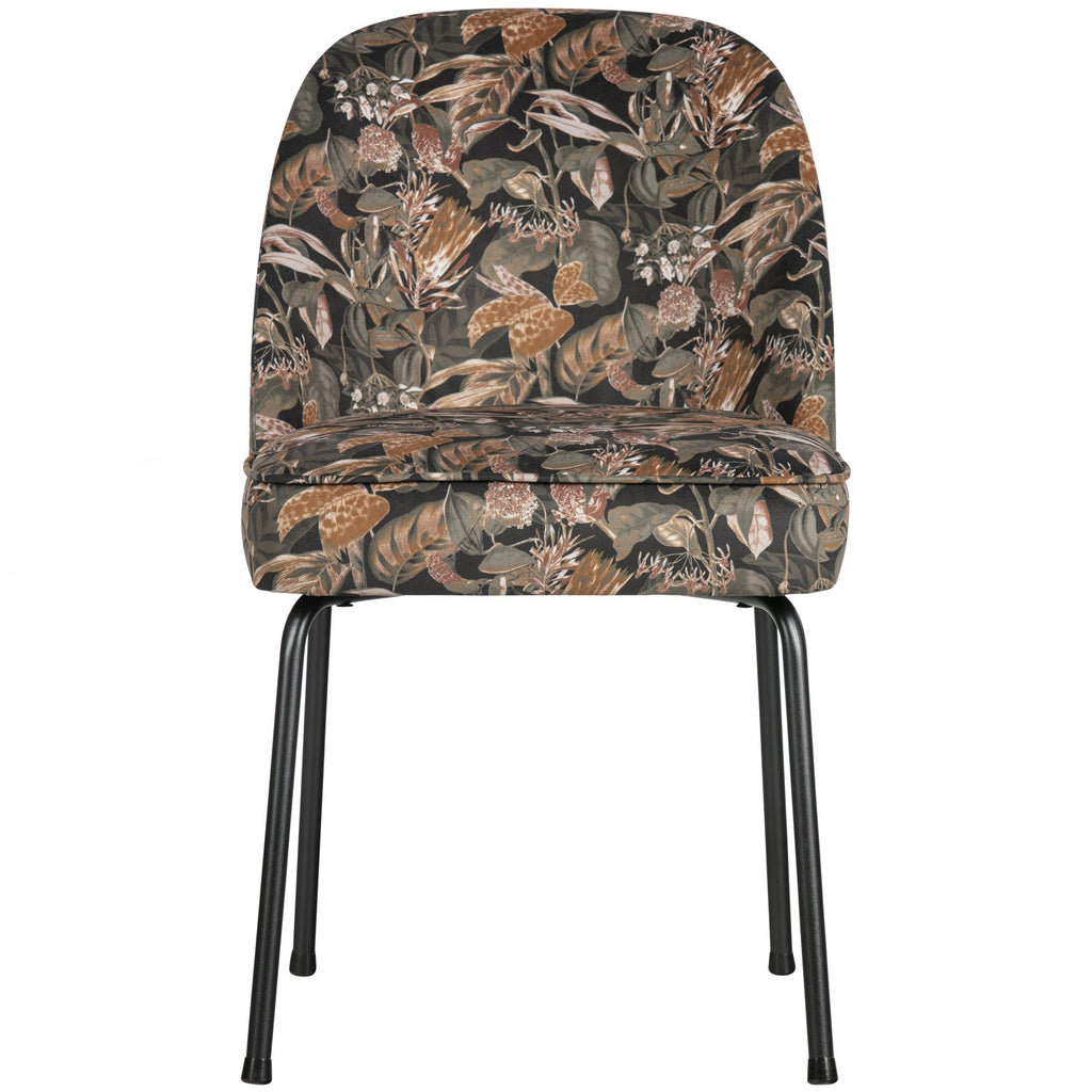 VOGUE DINING CHAIR VELVET BOUQUET BLACK