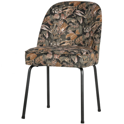 VOGUE DINING CHAIR VELVET BOUQUET BLACK