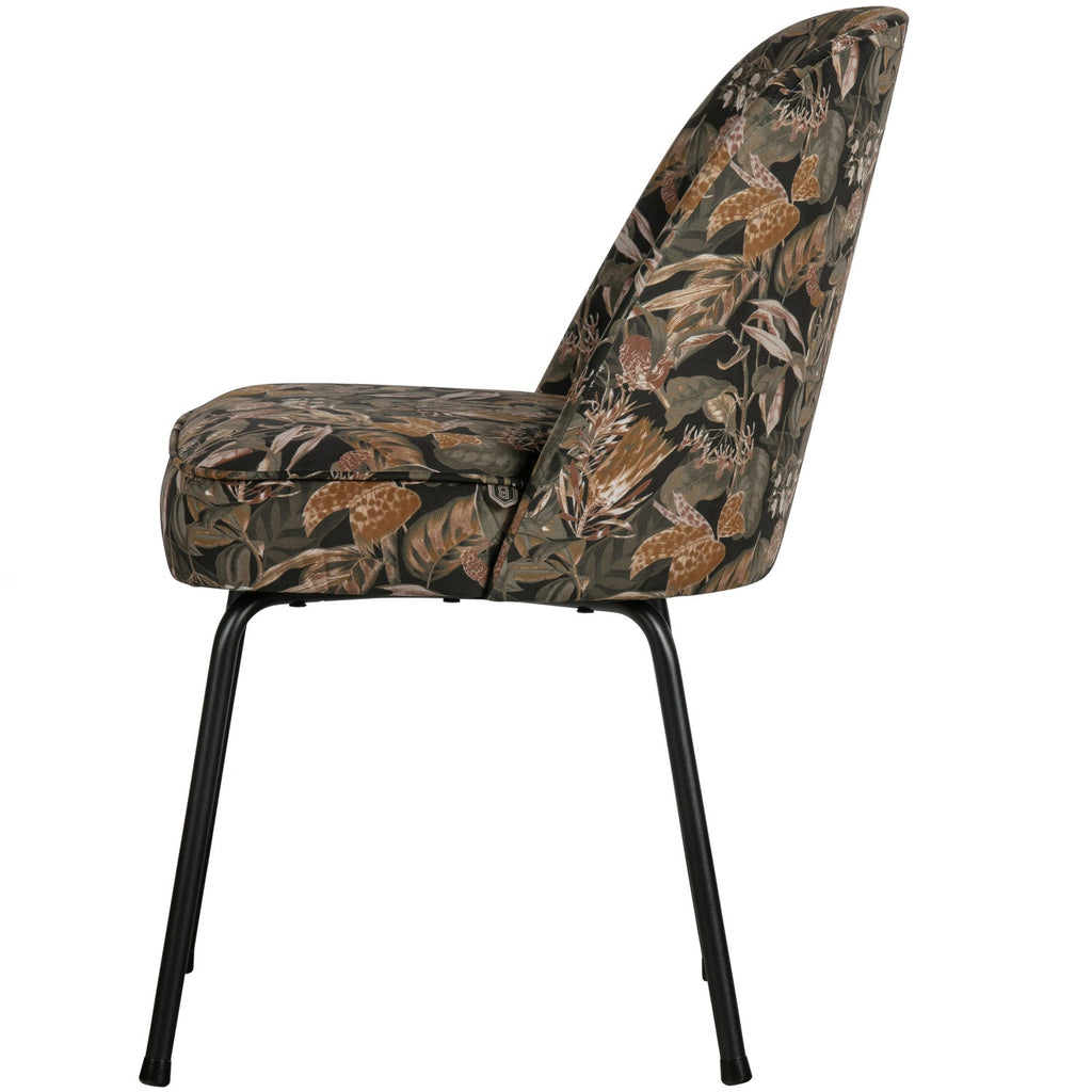 VOGUE DINING CHAIR VELVET BOUQUET BLACK