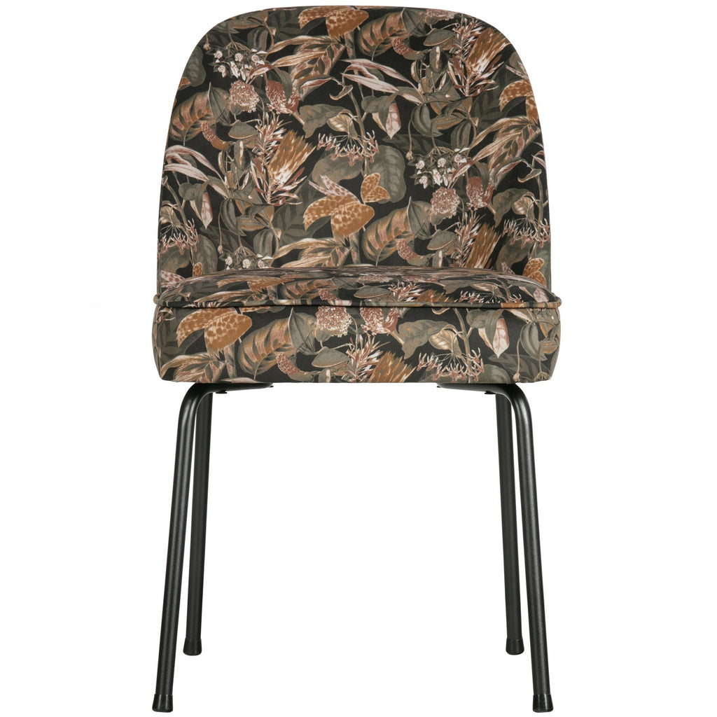 VOGUE DINING CHAIR VELVET BOUQUET BLACK