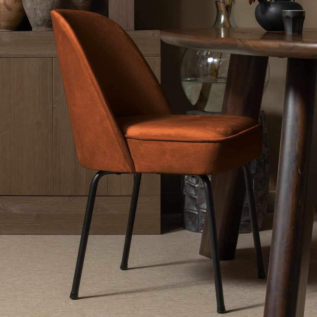 VOGUE DINING CHAIR VELVET RUST