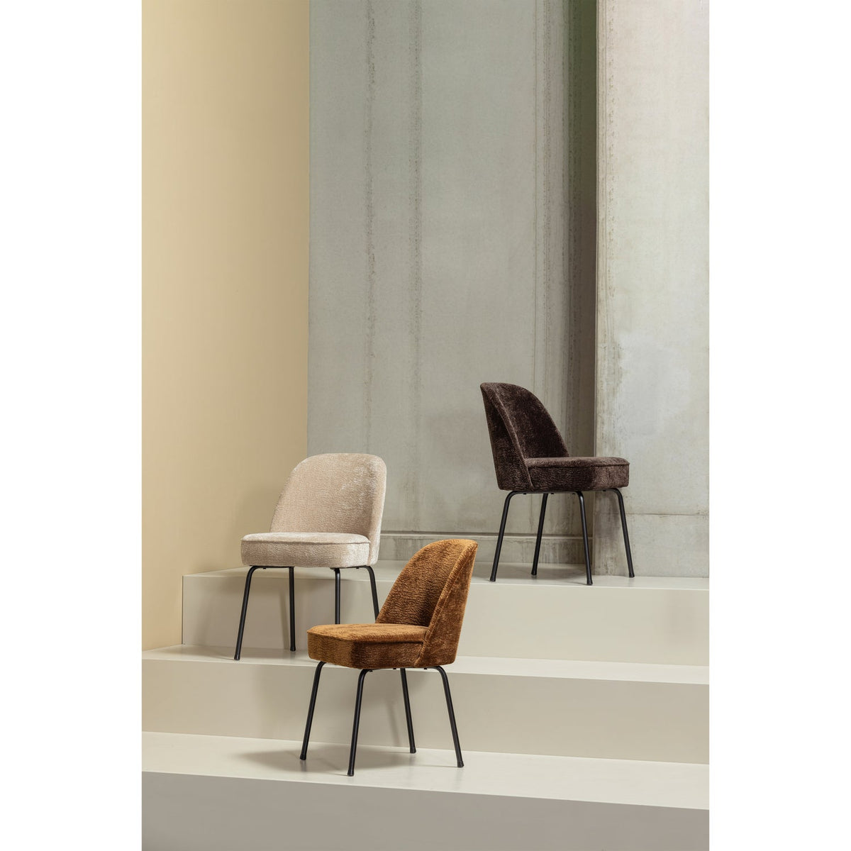 VOGUE DINING CHAIR 3D CHENILLE MID BROWN
