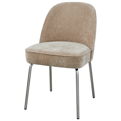VOGUE DINING CHAIR 3D CHENILLE SAND CHROME LEG