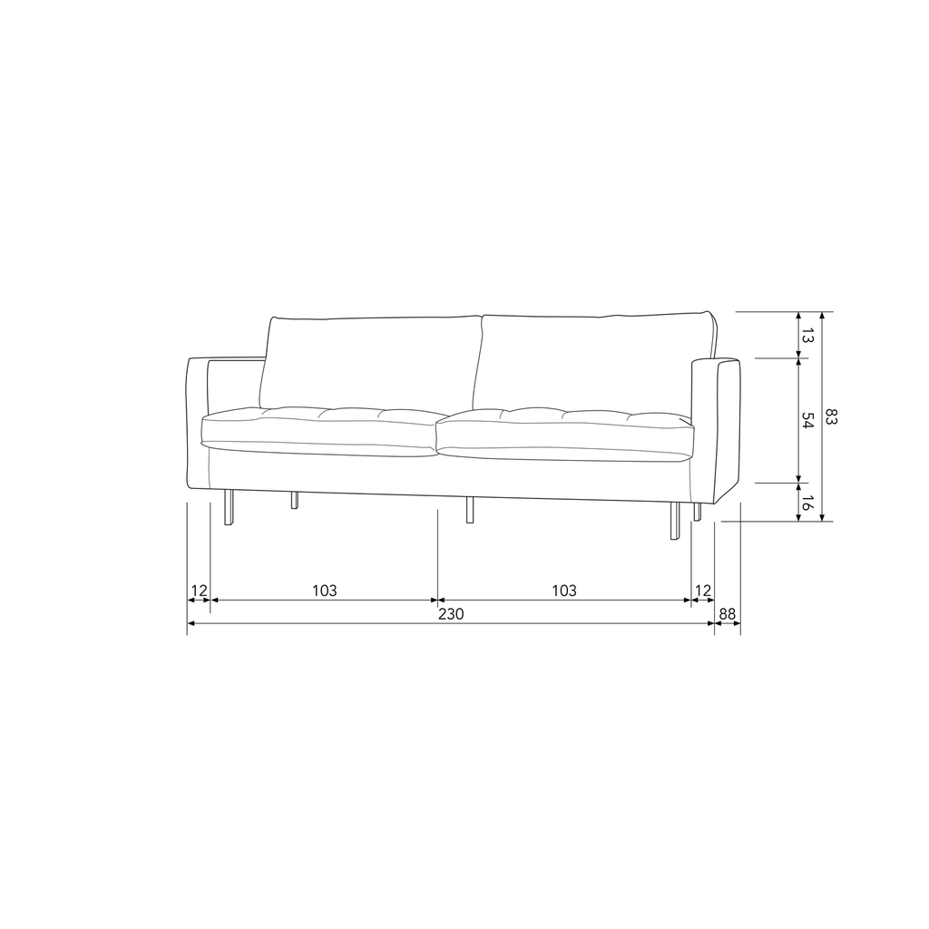 RODEO CLASSIC 2,5-SEATER SOFA VELVET FOREST GREEN