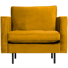 Laden Sie das Bild in den Galerie-Viewer, RODEO CLASSIC ARMCHAIR VELVET OCHRE YELLOW