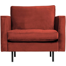 Laden Sie das Bild in den Galerie-Viewer, RODEO CLASSIC ARMCHAIR VELVET CHESTNUT BROWN