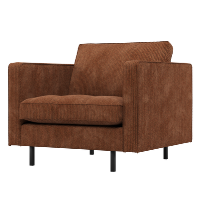 RODEO CLASSIC ARMCHAIR RIB FABRIC RUST BROWN
