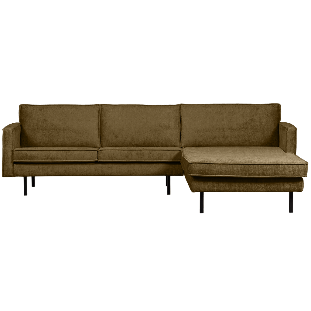 RODEO CHAISE LONGUE RIGHT STRUCTURE VELVET BRASS