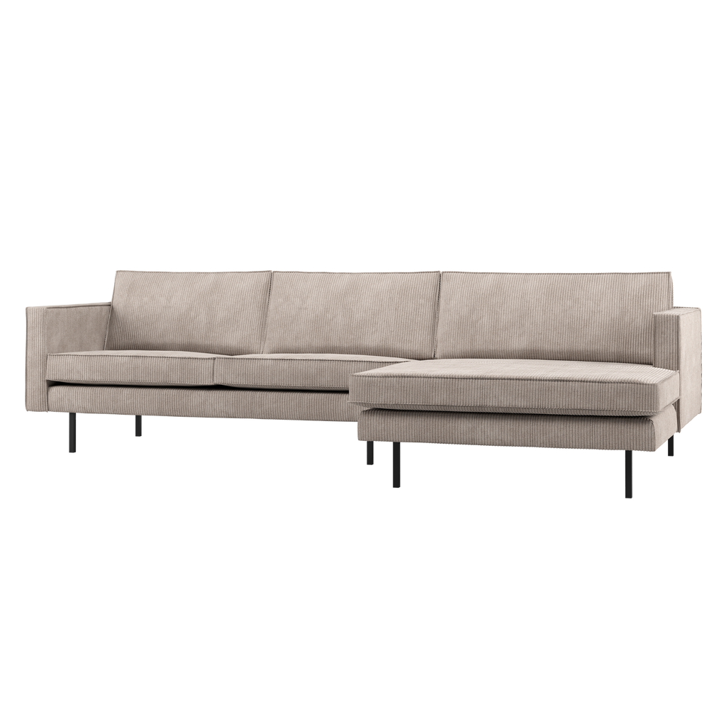 RODEO CHAISE LONGUE SOFA RIGHT RIBSTOF DARK SAND