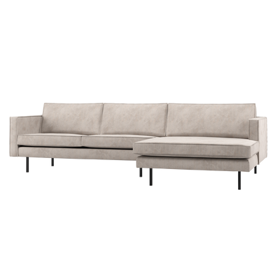 RODEO CHAISE LONGUE SOFA RIGHT RIBSTOF ECRU