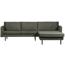 Laden Sie das Bild in den Galerie-Viewer, RODEO CHAISE LONGUE SOFA RIGHT STRUCTURE VELVET FROST