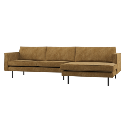 RODEO CHAISE LONGUE SOFA RIGHT RIBSTOF HONEY YELLOW