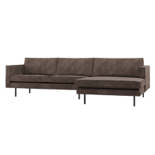 Laden Sie das Bild in den Galerie-Viewer, RODEO CHAISE LONGUE SOFA RIGHT RIBSTOF BROWN