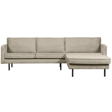 Laden Sie das Bild in den Galerie-Viewer, RODEO CHAISE LONGUE RIGHT STRUCTURE VELVET WHEATFIELD