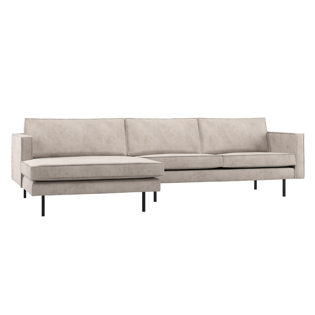 RODEO CHAISE LONGUE SOFA LEFT RIBSTOF ECRU