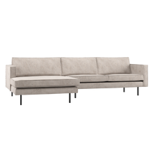Laden Sie das Bild in den Galerie-Viewer, RODEO CHAISE LONGUE SOFA LEFT RIBSTOF ECRU