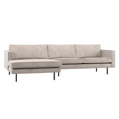 RODEO CHAISE LONGUE SOFA LEFT RIBSTOF ECRU