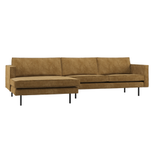 Laden Sie das Bild in den Galerie-Viewer, RODEO CHAISE LONGUE SOFA LEFT RIBSTOF HONEY YELLOW