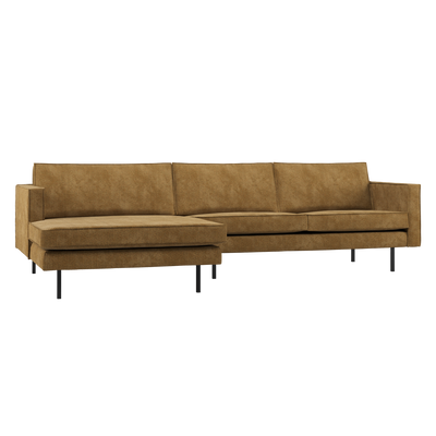RODEO CHAISE LONGUE SOFA LEFT RIBSTOF HONEY YELLOW
