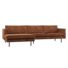 Laden Sie das Bild in den Galerie-Viewer, RODEO CHAISE LONGUE SOFA LEFT RIBSTOF RUST BROWN