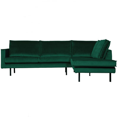 RODEO CORNER SOFA RIGHT VELVET FOREST GREEN