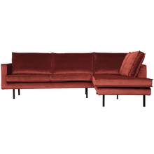 Laden Sie das Bild in den Galerie-Viewer, RODEO CORNER SOFA RIGHT VELVET CHESTNUT BROWN