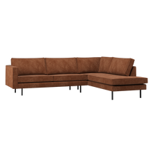 Laden Sie das Bild in den Galerie-Viewer, RODEO CORNER SOFA RIGHT RIB FABRIC RUST BROWN