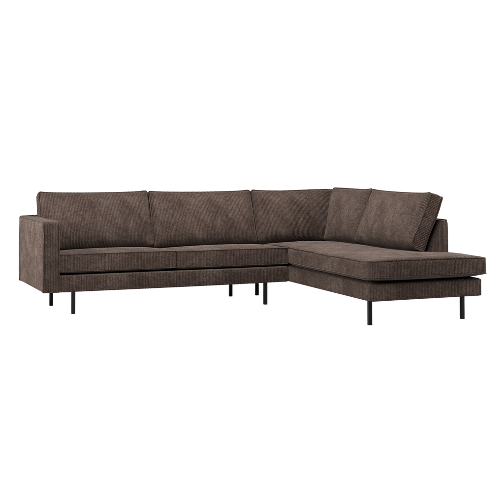 RODEO CORNER SOFA RIGHT RIB FABRIC BROWN