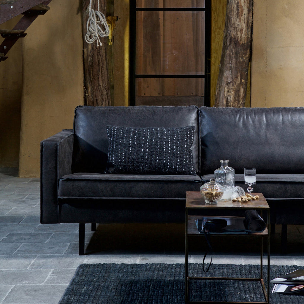 RODEO CORNER SOFA RIGHT ECO LEATHER BLACK