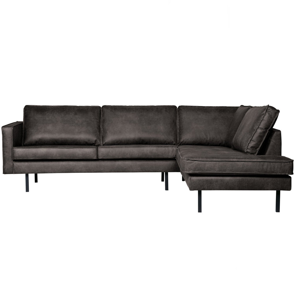 RODEO CORNER SOFA RIGHT ECO LEATHER BLACK